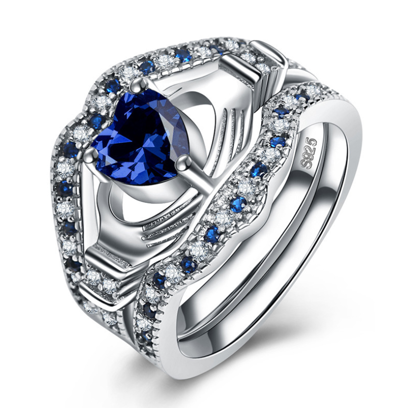 Geometric Love Ring – Micro-Inlaid Zircon Statement Jewelry