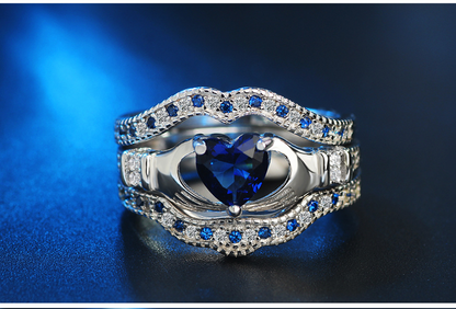 Geometric Love Ring – Micro-Inlaid Zircon Statement Jewelry