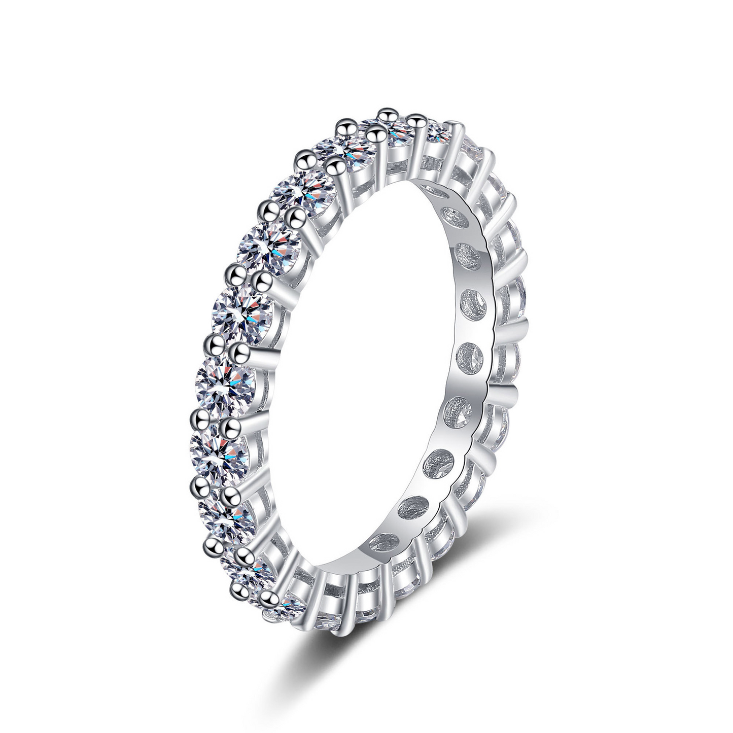 22K Gold-Plated Moissanite Wave Ring – Elegant Sterling Silver Jewelry