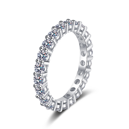 22K Gold-Plated Moissanite Wave Ring – Elegant Sterling Silver Jewelry