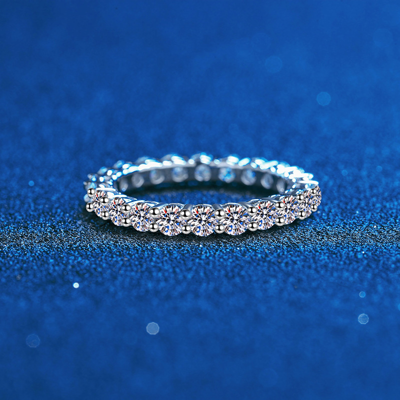 22K Gold-Plated Moissanite Wave Ring – Elegant Sterling Silver Jewelry