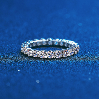 22K Gold-Plated Moissanite Wave Ring – Elegant Sterling Silver Jewelry