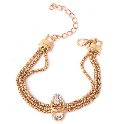 Vintage Rhinestone Jewelry Set – Necklace, Earrings, Ring & Bracelet