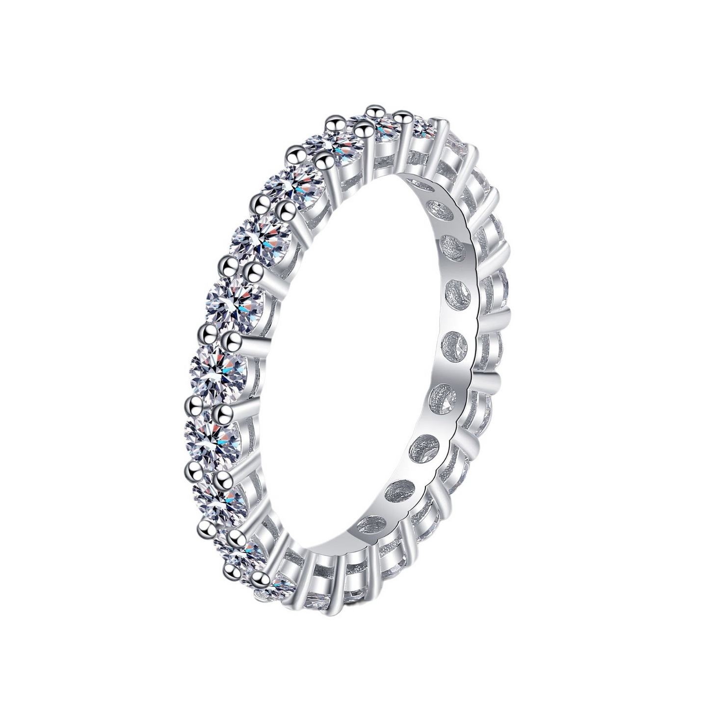 22K Gold-Plated Moissanite Wave Ring – Elegant Sterling Silver Jewelry