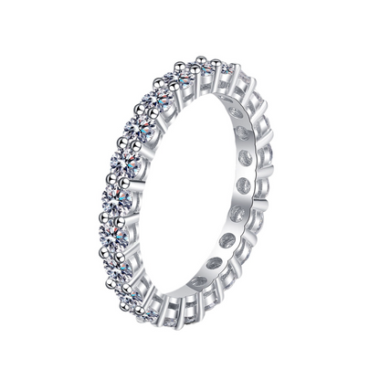 22K Gold-Plated Moissanite Wave Ring – Elegant Sterling Silver Jewelry