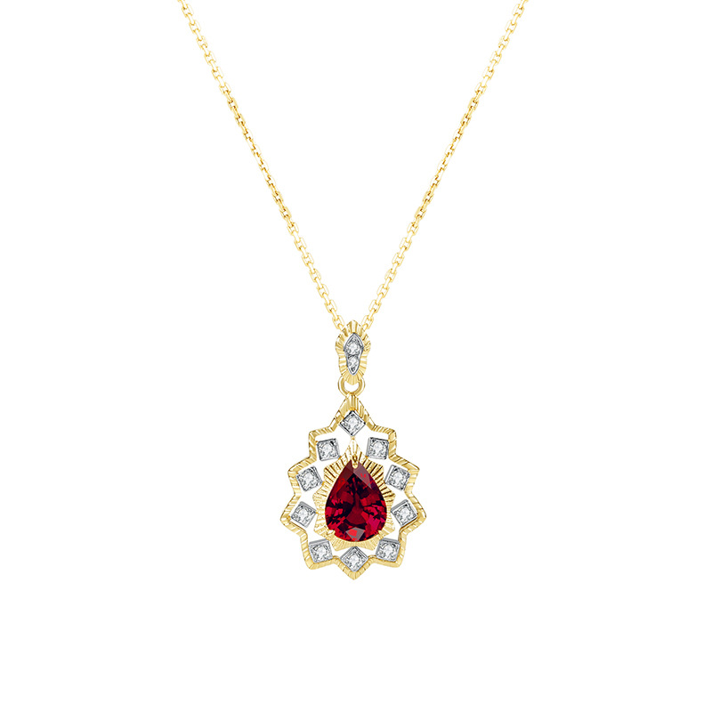 S925 Sterling Silver 18K Gold-Plated Water Drop Pendant Necklace