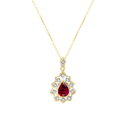 S925 Sterling Silver 18K Gold-Plated Water Drop Pendant Necklace