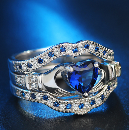 Geometric Love Ring – Micro-Inlaid Zircon Statement Jewelry
