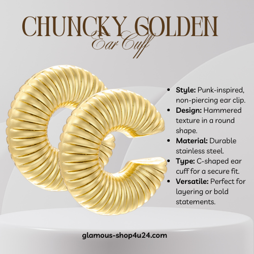 Chunky Gold Ear Cuff Jewelry