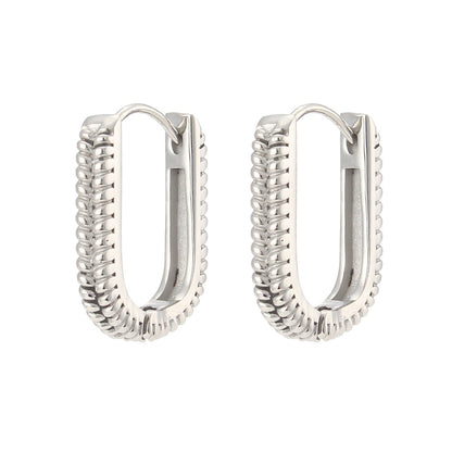 Rectangular Ear Clip Stainless Steel