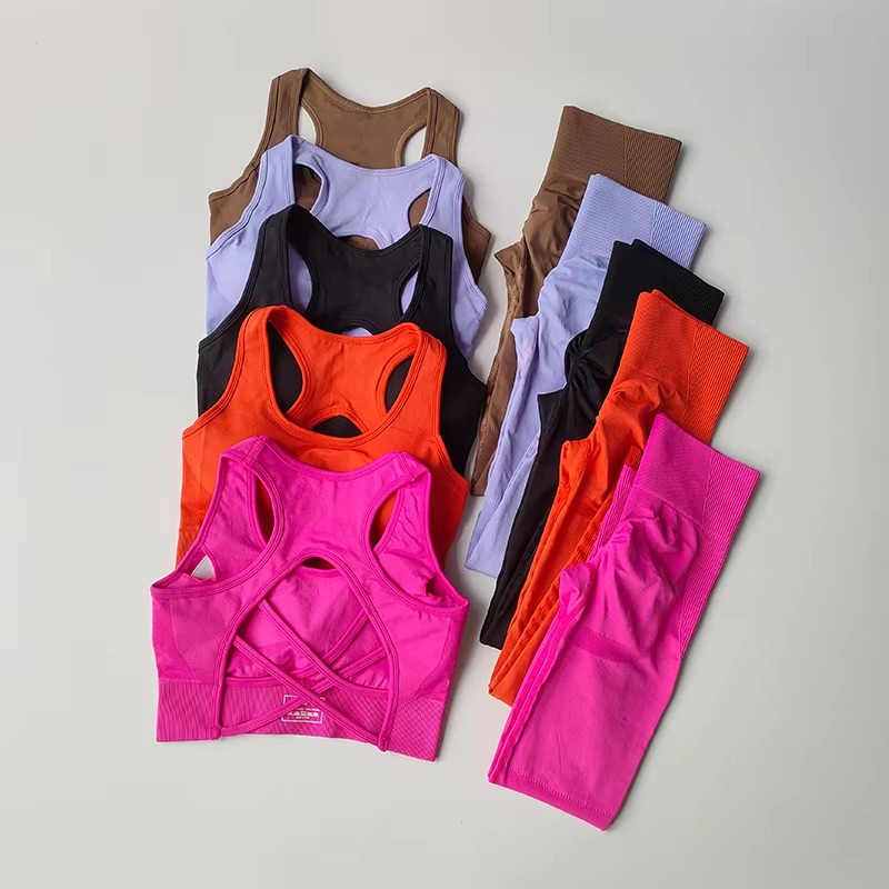Sports Bra Women's Set – Professional Fitness Tank Top & Leggings Yoga Suit